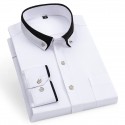 Business Formal Dress Shirt Wedding Men's  Button Down Shirt Collared Shirt Sea Blue Black White Wine Long Sleeve Graphic Prints Turndown Spring Fall  Outdoor Clothing Apparel