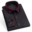 Business Formal Dress Shirt Wedding Men's  Button Down Shirt Collared Shirt Sea Blue Black White Wine Long Sleeve Graphic Prints Turndown Spring Fall  Outdoor Clothing Apparel