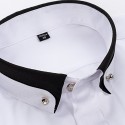 Business Formal Dress Shirt Wedding Men's  Button Down Shirt Collared Shirt Sea Blue Black White Wine Long Sleeve Graphic Prints Turndown Spring Fall  Outdoor Clothing Apparel