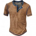 Men's Waffle Henley Shirt Tee Plaid Checkered Henley Outdoor Casual Short Sleeve Button Clothing Apparel Polyester Fashion Designer Comfortable