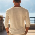 Men's T Shirt Tee Tee Top Long Sleeve Shirt Long Sleeve V Neck Summer Spring Plain Fashion Designer Basic Classic Vacation Street Going out Beige Top Tee for Men