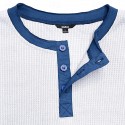 Men's T Shirt Henley Shirt Waffle Knit Tee Tee Top Long Sleeve Shirt Long Sleeve Color Block Fashion Designer Basic Patchwork Henley Vacation Street Going out Spring &  Fall Black White Blue Henley