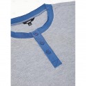 Men's T Shirt Henley Shirt Waffle Knit Tee Tee Top Long Sleeve Shirt Long Sleeve Color Block Fashion Designer Basic Patchwork Henley Vacation Street Going out Spring &  Fall Black White Blue Henley
