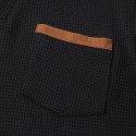 Men's Waffle Tee Waffle Henley Shirt Long Sleeve V Neck Spring &  Fall Solid Color Fashion Basic Fake two piece Street Casual Sports Black Navy Blue Light Grey Top Tee for Men