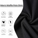 Men's Waffle Tee Waffle Henley Shirt Long Sleeve V Neck Spring &  Fall Solid Color Fashion Basic Fake two piece Street Casual Sports Black Navy Blue Light Grey Top Tee for Men
