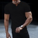 Men's T Shirt Short Sleeve V Neck Summer Plain Fashion Classic Comfortable Street Casual Sports Black White Pink Top Tee for Men