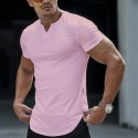 Men's T Shirt Short Sleeve V Neck Summer Plain Fashion Classic Comfortable Street Casual Sports Black White Pink Top Tee for Men