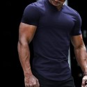 Men's T Shirt Short Sleeve V Neck Summer Plain Fashion Classic Comfortable Street Casual Sports Black White Pink Top Tee for Men