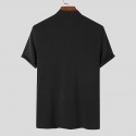 Men's T Shirt Turtleneck shirt Short Sleeve Stand Collar Summer Spring Plain Fashion Casual Comfortable Vacation Street Holiday Black White Red Top Tee for Men
