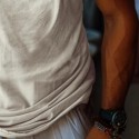 Men's T Shirt Tee Top Short Sleeves Scoop Neck Summer Solid Color Fashion Designer Basic Loose Fit Vacation Street Going out Beige Top Tee for Men