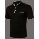 Men's Cotton Blend Polo Shirt Golf Shirt Street Casual Stand Collar Banded Collar Short Sleeve Fashion Basic Plain Classic Summer Regular Fit Navy Black White Red Cotton Blend Polo Shirt