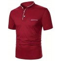 Men's Cotton Blend Polo Shirt Golf Shirt Street Casual Stand Collar Banded Collar Short Sleeve Fashion Basic Plain Classic Summer Regular Fit Navy Black White Red Cotton Blend Polo Shirt