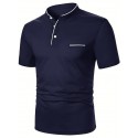 Men's Cotton Blend Polo Shirt Golf Shirt Street Casual Stand Collar Banded Collar Short Sleeve Fashion Basic Plain Classic Summer Regular Fit Navy Black White Red Cotton Blend Polo Shirt