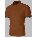 Men's Cotton Blend Polo Shirt Golf Shirt Street Casual Stand Collar Banded Collar Short Sleeve Fashion Basic Plain Classic Summer Regular Fit Navy Black White Red Cotton Blend Polo Shirt