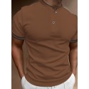 Men's Cotton Blend Polo Shirt Golf Shirt Street Casual Stand Collar Banded Collar Short Sleeve Fashion Basic Plain Classic Summer Regular Fit Navy Black White Red Cotton Blend Polo Shirt