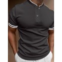 Men's Cotton Blend Polo Shirt Golf Shirt Street Casual Stand Collar Banded Collar Short Sleeve Fashion Basic Plain Classic Summer Regular Fit Navy Black White Red Cotton Blend Polo Shirt