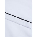 Men's Cotton Blend Polo Shirt Golf Shirt Street Casual Stand Collar Banded Collar Short Sleeve Fashion Basic Plain Classic Summer Regular Fit Navy Black White Red Cotton Blend Polo Shirt