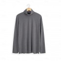 Men's 65% Cotton Mock Turtleneck Tee Top Long Sleeve Shirt Solid Color Turtleneck Formal Outdoor Long Sleeve High Neck Clothing Apparel Daily Casual Street Style