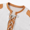 Men's Faux Suede Henley Shirt Tee Top Long Sleeve Shirt Patchwork Henley Outdoor Street Long Sleeve Drawstring Clothing Apparel Daily Casual Street Style
