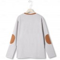 Men's Faux Suede Henley Shirt Tee Top Long Sleeve Shirt Patchwork Henley Outdoor Street Long Sleeve Drawstring Clothing Apparel Daily Casual Street Style