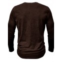 Men's Henley Shirt Tee Top Long Sleeve Shirt Plain Henley Street Vacation Long Sleeve Clothing Apparel 100% Cotton Vintage Fashion Basic