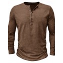 Men's Henley Shirt Tee Top Long Sleeve Shirt Plain Henley Street Vacation Long Sleeve Clothing Apparel 100% Cotton Vintage Fashion Basic