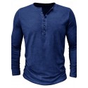 Men's Henley Shirt Tee Top Long Sleeve Shirt Plain Henley Street Vacation Long Sleeve Clothing Apparel 100% Cotton Vintage Fashion Basic