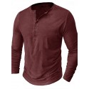 Men's Henley Shirt Tee Top Long Sleeve Shirt Plain Henley Street Vacation Long Sleeve Clothing Apparel 100% Cotton Vintage Fashion Basic