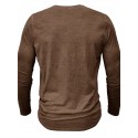 Men's Henley Shirt Tee Top Long Sleeve Shirt Plain Henley Street Vacation Long Sleeve Clothing Apparel 100% Cotton Vintage Fashion Basic