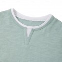 100% Cotton Men's T-Shirt V Neck Tee Fake two Piece Short Sleeve Shirt V Neck Summer Spring Solid Color Daily Casual Street Style Outdoor Street Causal Light Blue Light Green Dark Gray Top