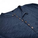 100% Cotton Men's Henley Shirt Tee Top Long Sleeve Shirt Long Sleeve Solid Color Fashion Daily Buttons Henley Outdoor Casual Summer Dark Brown Dark Grey Black Henley T-Shirt
