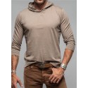 95% Cotton Men's T shirt Tee Top Plain Hooded Street Vacation Long Sleeve Clothing Apparel Polyester Fashion Designer Basic Tee
