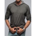 95% Cotton Men's T shirt Tee Top Plain Hooded Street Vacation Long Sleeve Clothing Apparel Polyester Fashion Designer Basic Tee