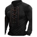 Men's Henley Shirt Tee Top Long Sleeve Shirt Color Block Henley Street Vacation Long Sleeve Lace up Clothing Apparel Fashion Designer Basic Blue