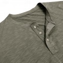 Men's Henley Shirt Tee Top Long Sleeve Solid Color Fashion Daily Buttons Henley Outdoor Street Causal Summer Army Green Black White Henley T-Shirt
