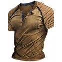 Men's Henley Shirt Raglan T Shirt Plain Slim Pleated Henley Outdoor Daily Short Sleeve Patchwork Pleats Clothing Apparel Fashion Designer Casual