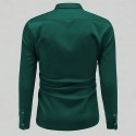 Men's Shirt Satin Shirt Casual Shirt Button Up Shirt Plain Wedding Vacation Black White Wine Navy Blue Long Sleeve Lapel Spring &  Fall Clothing Apparel