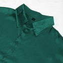 Men's Shirt Satin Shirt Casual Shirt Button Up Shirt Plain Wedding Vacation Black White Wine Navy Blue Long Sleeve Lapel Spring &  Fall Clothing Apparel