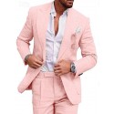 Men's Casual Summer T Shirt Casual Shirt Standard Fit Long Sleeve Lapel Solid Color Polyester Black White Pink 2025