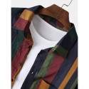 Men's Shirt Other Prints Color Block Collar Button Down Collar Daily Holiday Patchwork Long Sleeve Tops Basic Casual Daily Beach Green / Machine wash / Hand wash / Wet and Dry Cleaning / Vacation