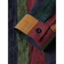 Men's Shirt Other Prints Color Block Collar Button Down Collar Daily Holiday Patchwork Long Sleeve Tops Basic Casual Daily Beach Green / Machine wash / Hand wash / Wet and Dry Cleaning / Vacation