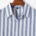 Men's Shirt Linen Shirt Summer Shirt Casual Shirt Beach Shirt Button Up Shirt Striped Vacation Holiday Black Yellow Pink Red Long Sleeve Turndown Spring &  Fall Clothing Apparel Button-Down
