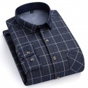 Men's Shacket Plaid / Striped / Chevron / Round Vacation New Year Dark Red Dark Navy Royal Blue Blue Long Sleeve Classic Collar Fall / Winter Clothing Apparel Print