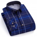 Men's Shacket Plaid / Striped / Chevron / Round Vacation New Year Dark Red Dark Navy Royal Blue Blue Long Sleeve Classic Collar Fall / Winter Clothing Apparel Print