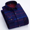Men's Shacket Plaid / Striped / Chevron / Round Vacation New Year Dark Red Dark Navy Royal Blue Blue Long Sleeve Classic Collar Fall / Winter Clothing Apparel Print