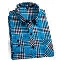 Men's Plaid / Striped / Chevron / Round Office & Career Daily Wear Dark Red Yellow Red Dark Navy Long Sleeve Shirt Collar All Seasons Clothing Apparel Cross