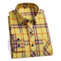 Men's Plaid / Striped / Chevron / Round Office & Career Daily Wear Dark Red Yellow Red Dark Navy Long Sleeve Shirt Collar All Seasons Clothing Apparel Cross