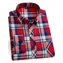Men's Plaid / Striped / Chevron / Round Office & Career Daily Wear Dark Red Yellow Red Dark Navy Long Sleeve Shirt Collar All Seasons Clothing Apparel Cross