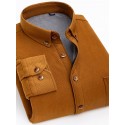 Men's Shacket Solid / Plain Color Vacation New Year Yellow Red Dark Navy Blue Long Sleeve Classic Collar Fall / Winter Clothing Apparel Print