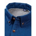 Men's Shacket Solid / Plain Color Vacation New Year Yellow Red Dark Navy Blue Long Sleeve Classic Collar Fall / Winter Clothing Apparel Print